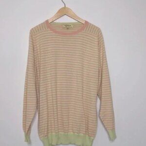 Paul Stuart Cotton Striped Crewneck Sweater luxury preppy layers ultra soft